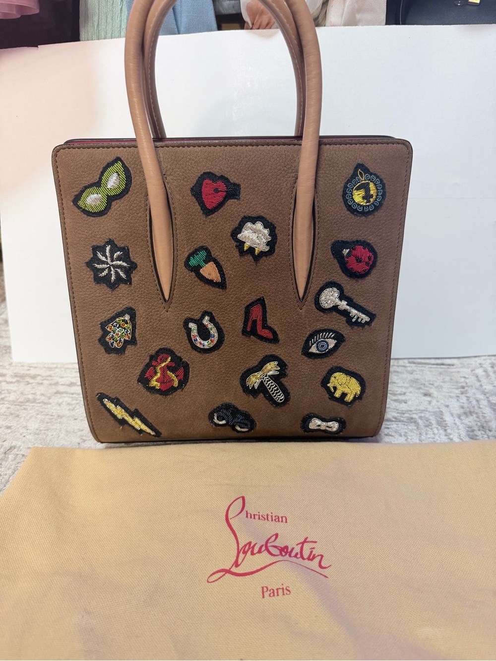 Christian Louboutin Brown Patchwork Small Paloma